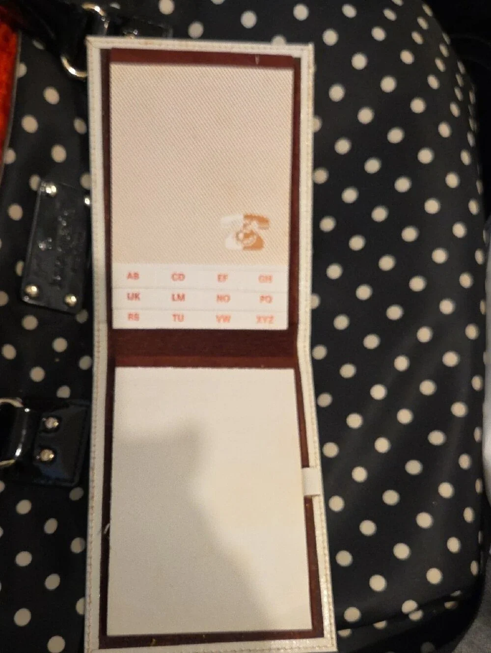 Decorative White & Gold Patterned Jewelry or Organizer of genuine leather.
